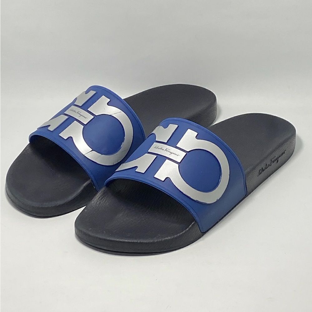 Salvatore Ferragamo Men's Logo Slide Sandals size 10 M